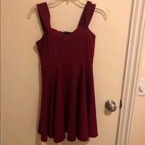 maroon above knee dress